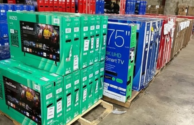 pallets of tvs cropped